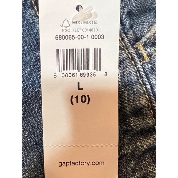 NWT GAP Girls Denim Shortalls Sz L(10) Medium Wash #680085 - Picture 5 of 6